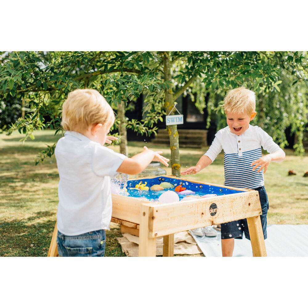 Plum Play Childrens/Kids Multifunctional Build and Splash Wooden Table