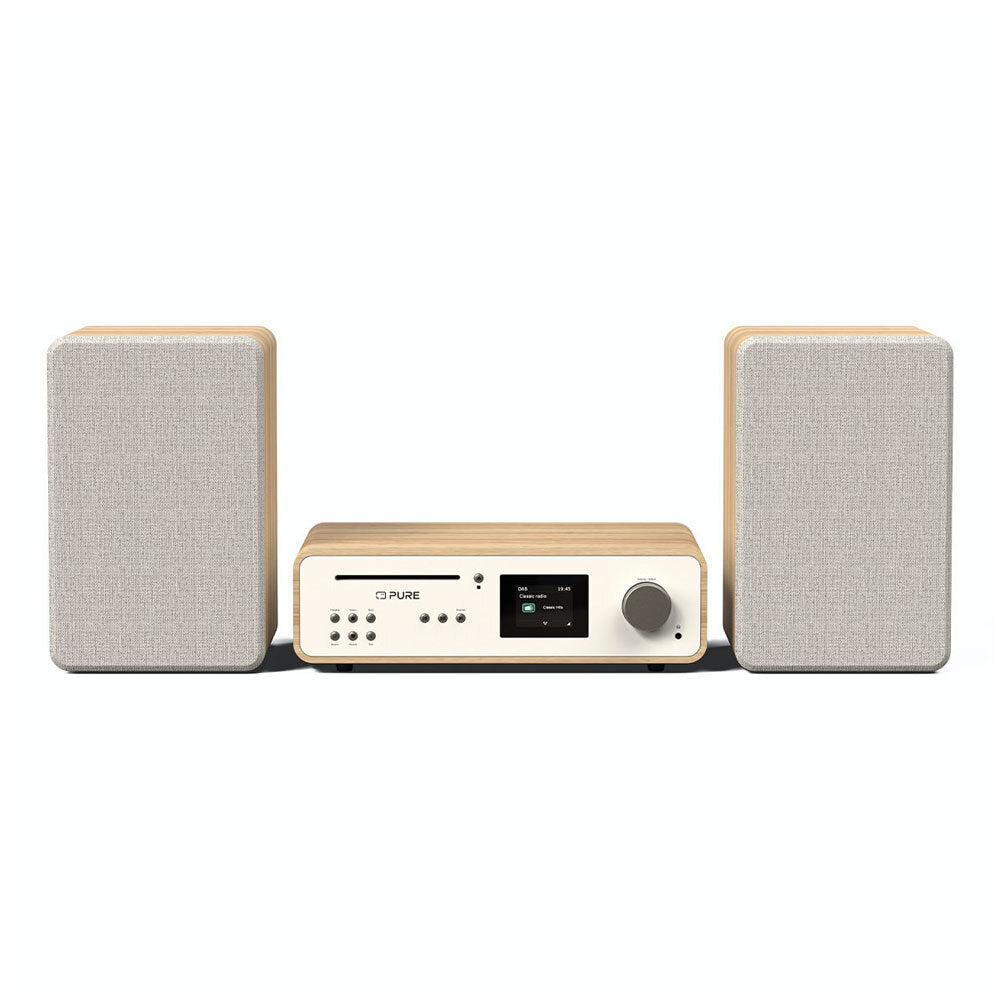 Pure Classic Stereo Music System - Cotton White/Oak