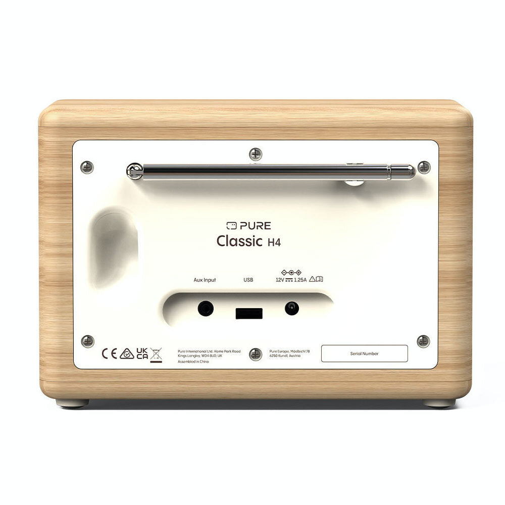 Pure Classic H4 Digital Radio - Cotton White/Oak 10W