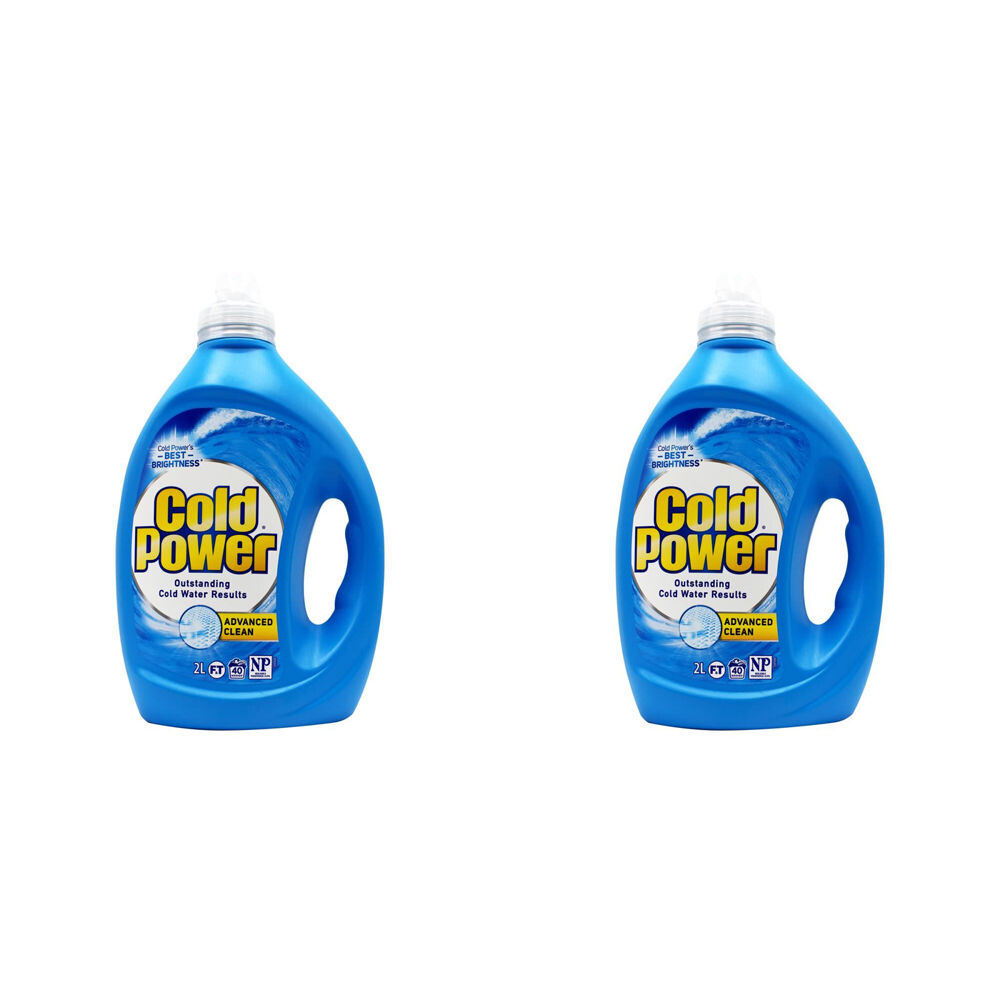 2PK Cold Power 2L Laundry Liquid Front & Top Loader Advanced Clean Stain Remover