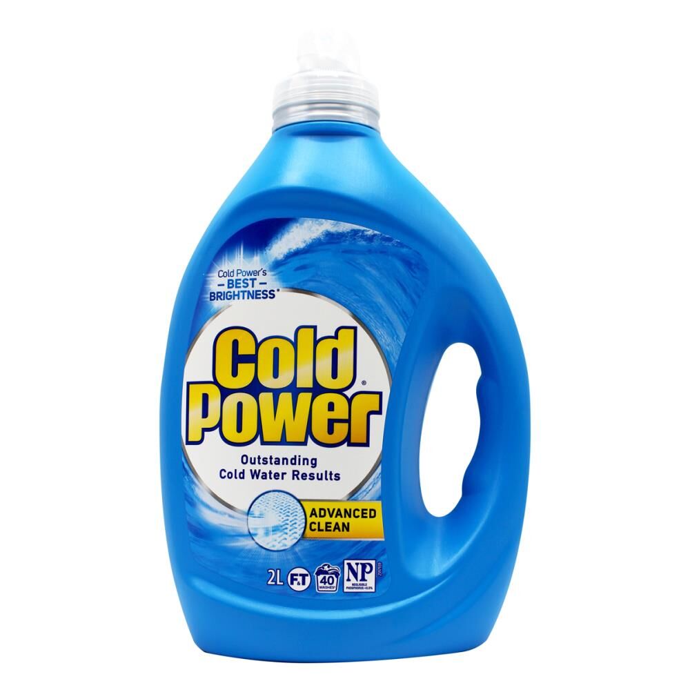 2PK Cold Power 2L Laundry Liquid Front & Top Loader Advanced Clean Stain Remover