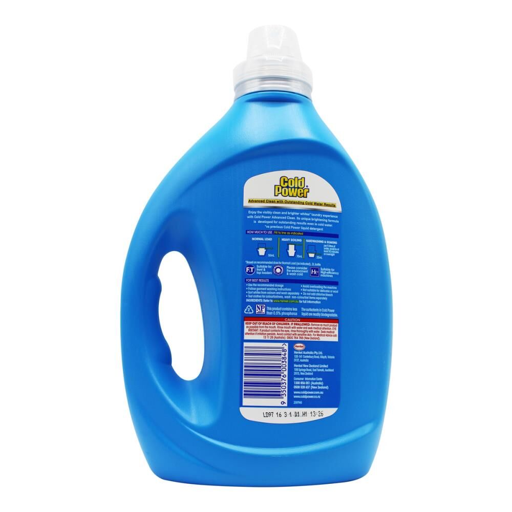 2PK Cold Power 2L Laundry Liquid Front & Top Loader Advanced Clean Stain Remover