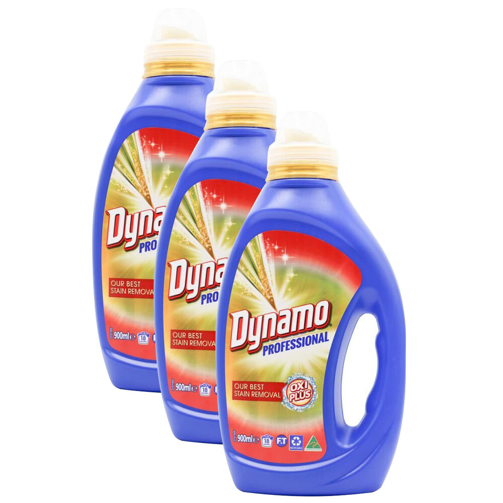 3PK Dynamo 900ml Professional Oxi Plus Laundry Liquid Detergent