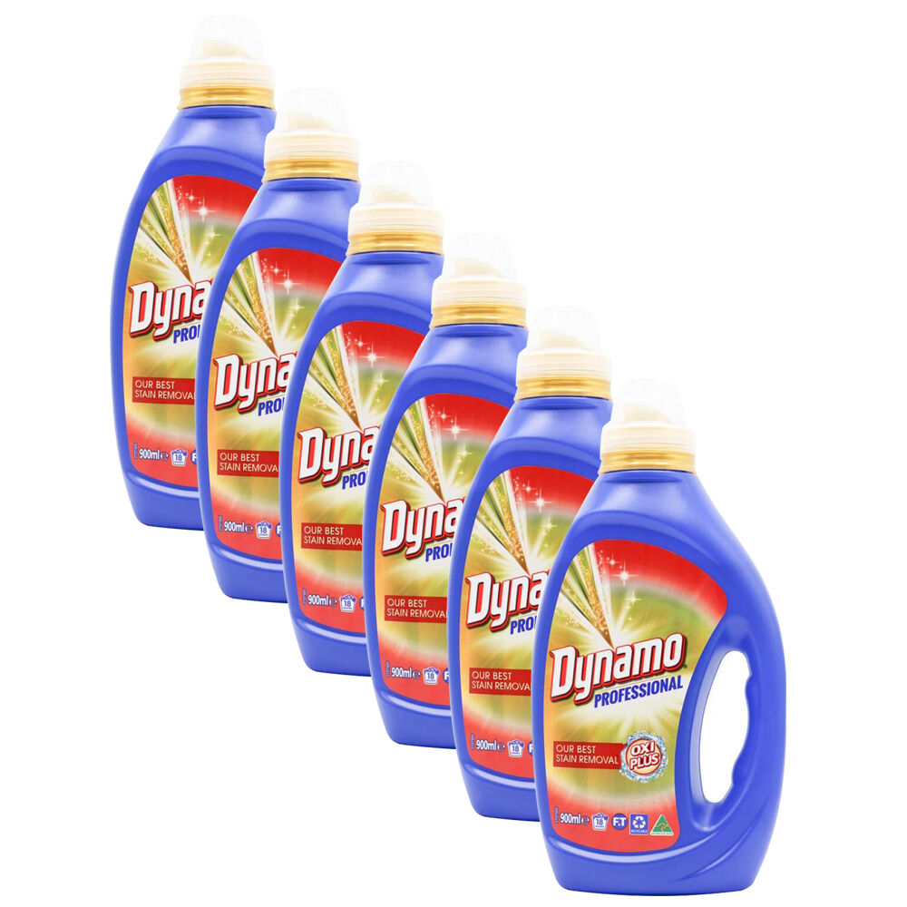 6PK Dynamo 900ml Professional Oxi Plus Laundry Liquid Detergent