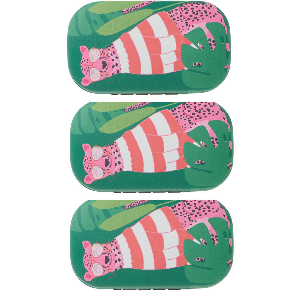 3PK Annabel Trends Safe Keeper Storage Case Organiser 8x5cm Clever Cheetah