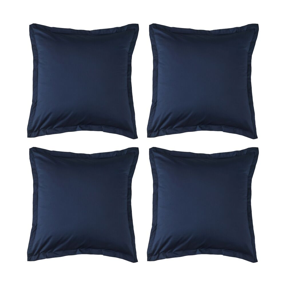 4PK Grosvenor House 500TC Egyptian Cotton Tailored European Pillowcase Navy Blue