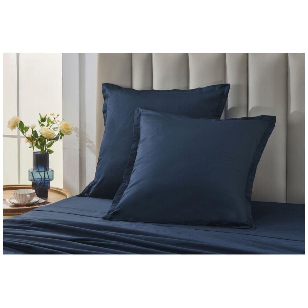 4PK Grosvenor House 500TC Egyptian Cotton Tailored European Pillowcase Navy Blue