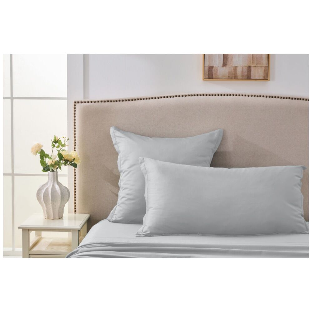 2PK Grosvenor House 500TC Egyptian Cotton King Tailored Pillowcase Silver
