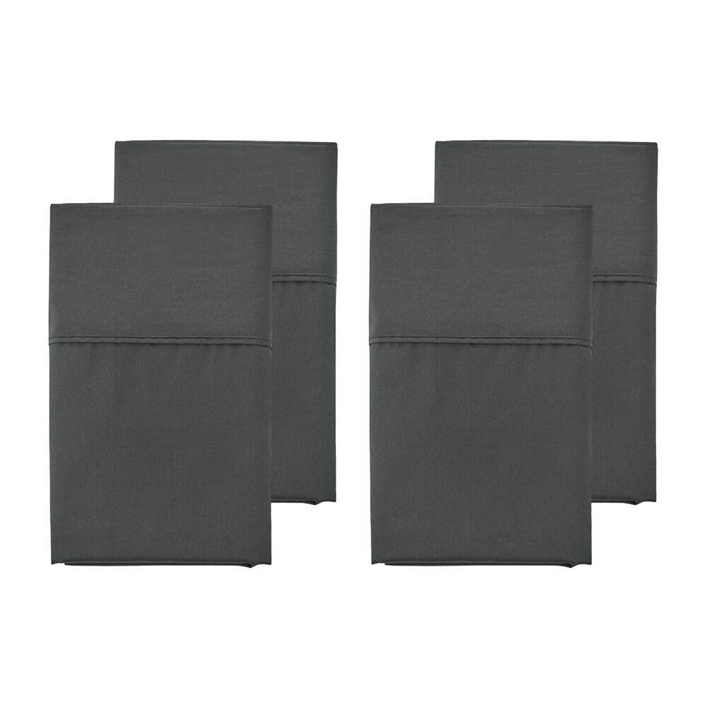 2x 2pc Grosvenor House 500TC Egyptian Cotton Standard Pillowcases Charcoal