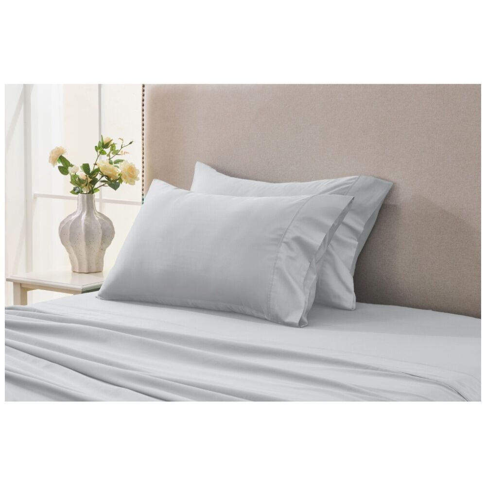 2x 2pc Grosvenor House 500TC Egyptian Cotton Standard Pillowcases Silver