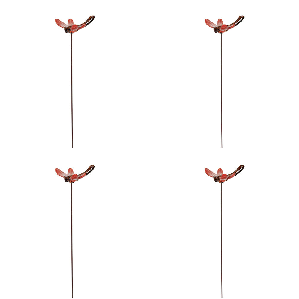 4PK Ceramic Dragonflies 48cm Stick Garden Stake Home/Garden Decor Assorted