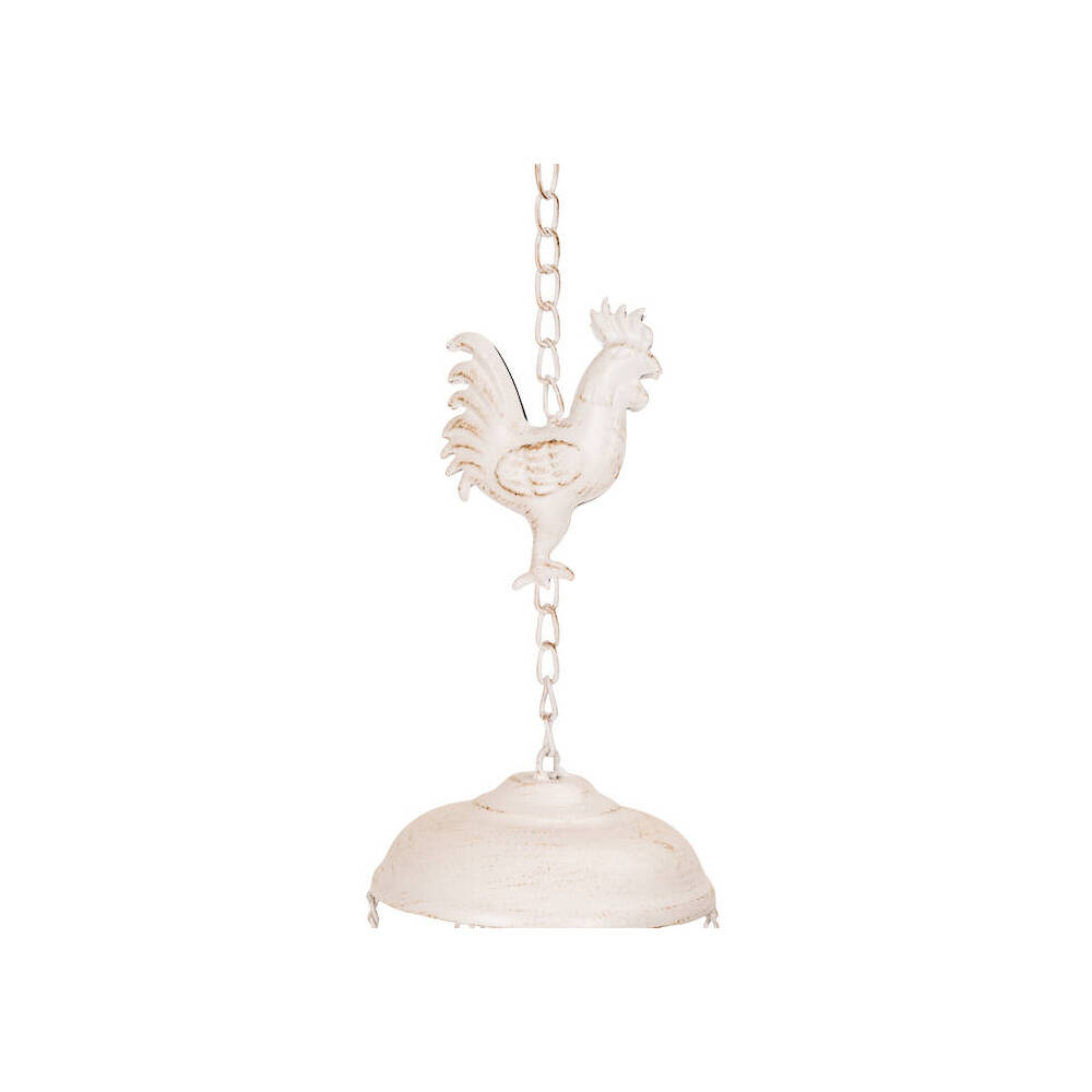 2PK Wind Chime Bird/Rooster Cast Iron Home/Garden Decor White - Assorted