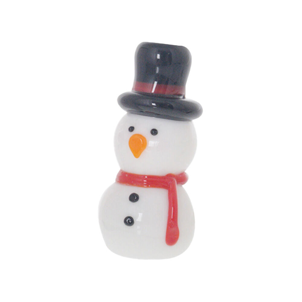 2PK Gibson Gifts Artisan Glass Snowman Christmas Decoration Ornament 20x20x46mm