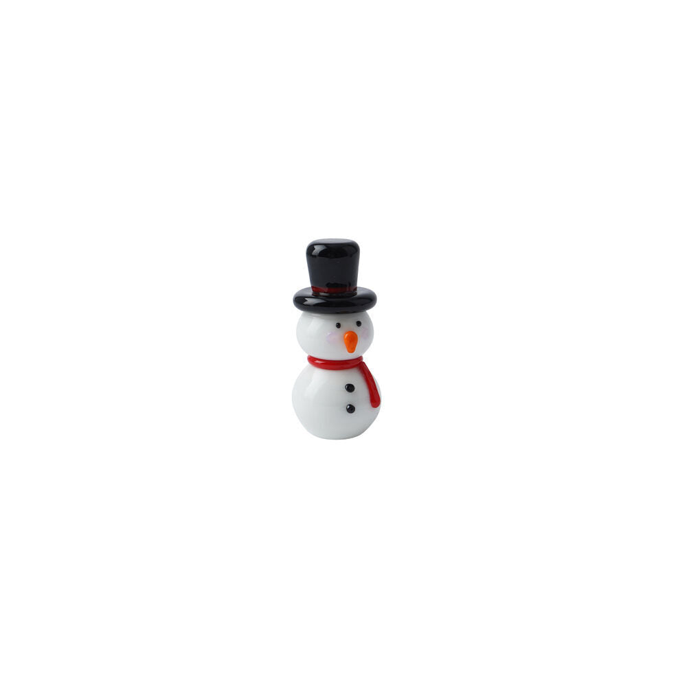 2PK Gibson Gifts Artisan Glass Snowman Christmas Decoration Ornament 20x20x46mm