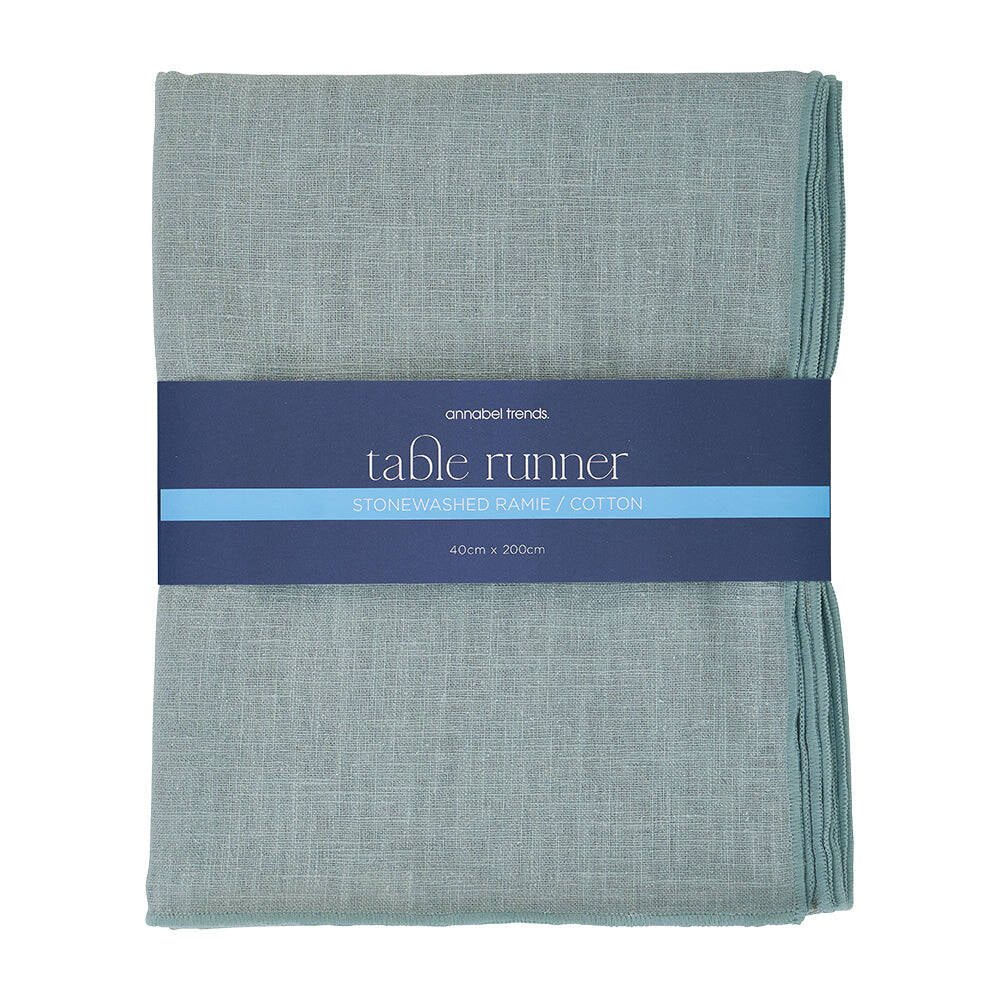 2PK Annabel Trends Table Runner 200x40cm Stonewashed Sage