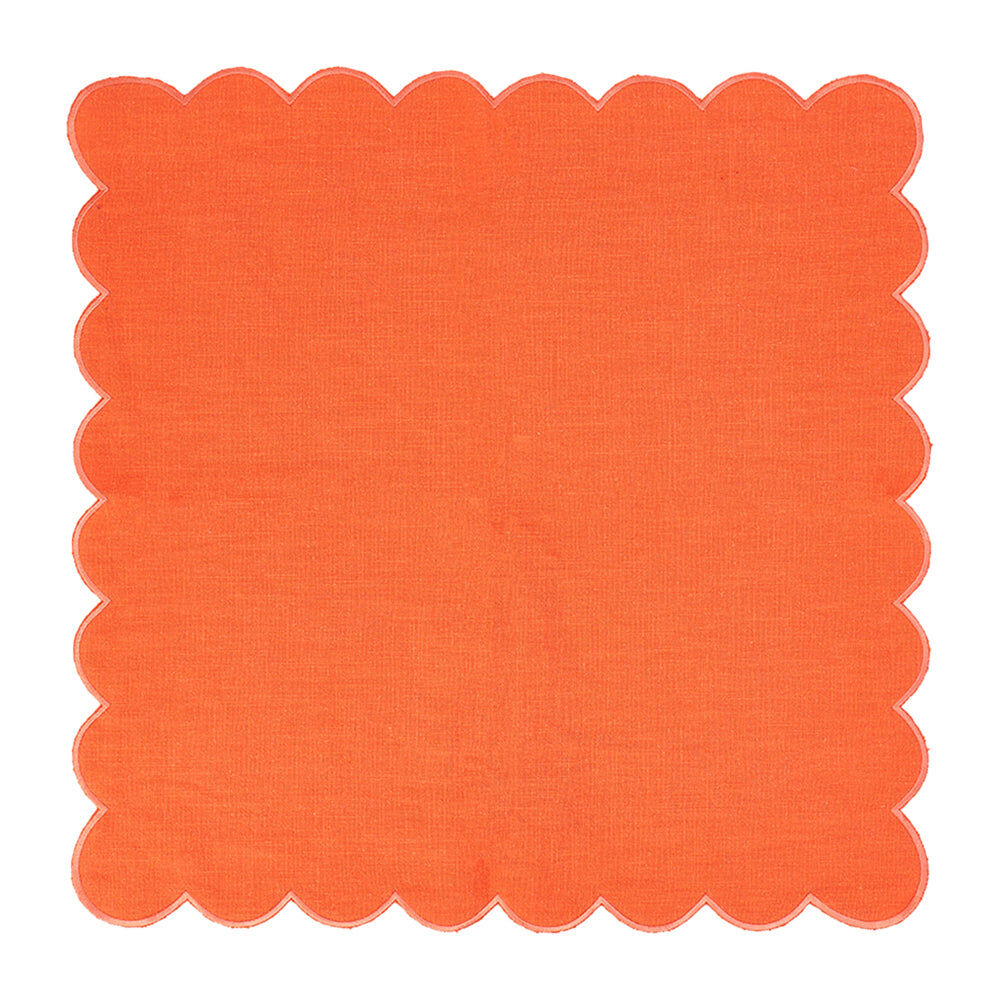 8PK Annabel Trends Napkin Stonewashed Scallop Edge 45cm - Coral