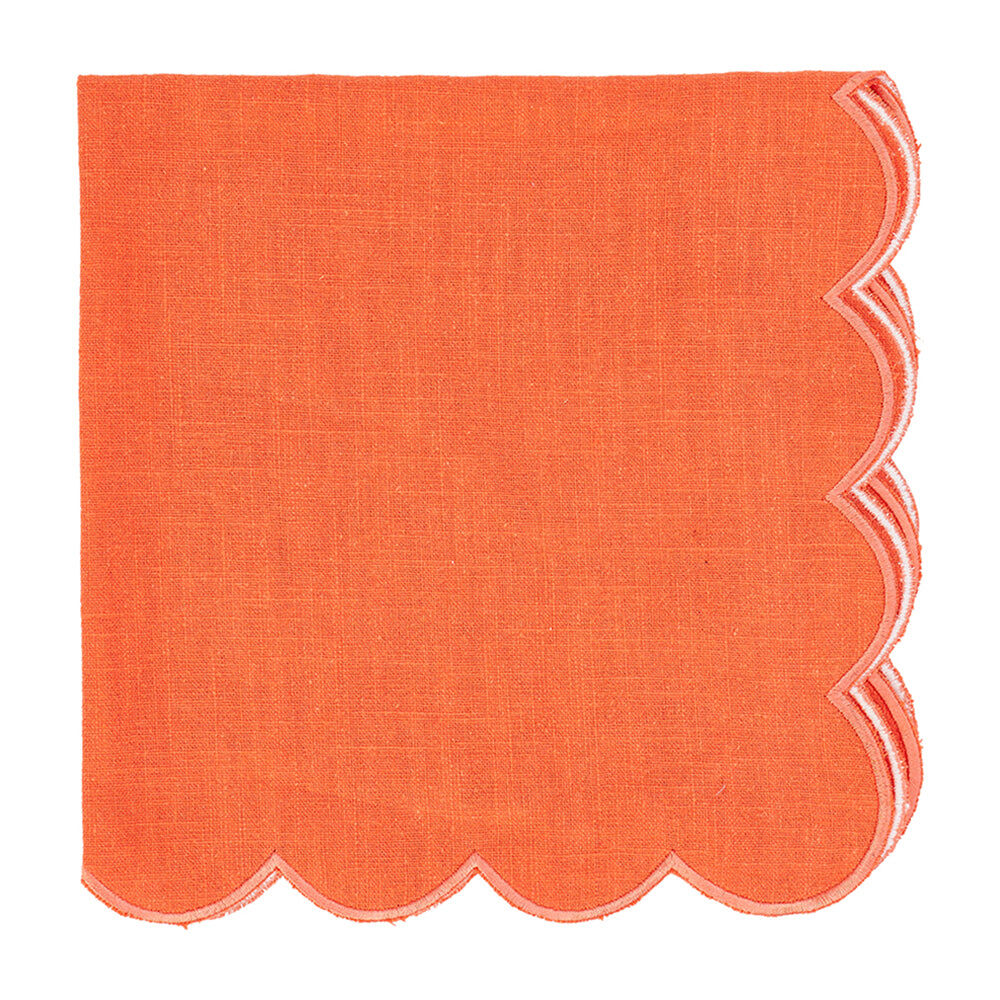 8PK Annabel Trends Napkin Stonewashed Scallop Edge 45cm - Coral