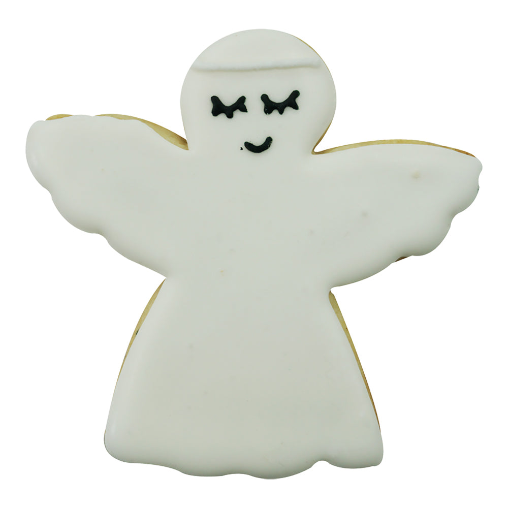 8PK R&M Angel Cookie Cutter Polyresin Coated Steel 7.75cm - White