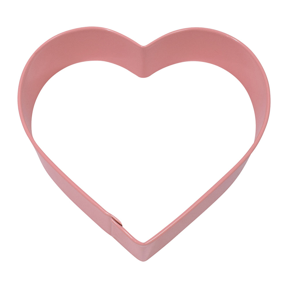 8PK R&M Heart Cookie Cutter Polyresin Coated Steel 10cm - Pink