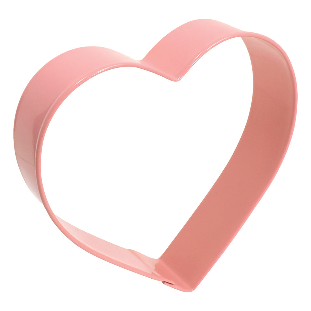 8PK R&M Heart Cookie Cutter Polyresin Coated Steel 10cm - Pink