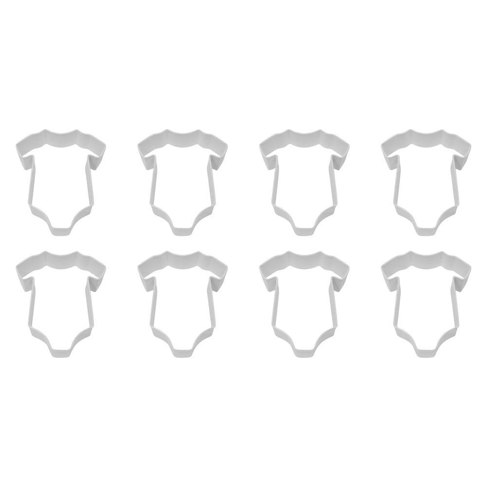 8PK R&M Baby Bodysuit Cookie Cutter Polyresin Coated Steel 10cm - White