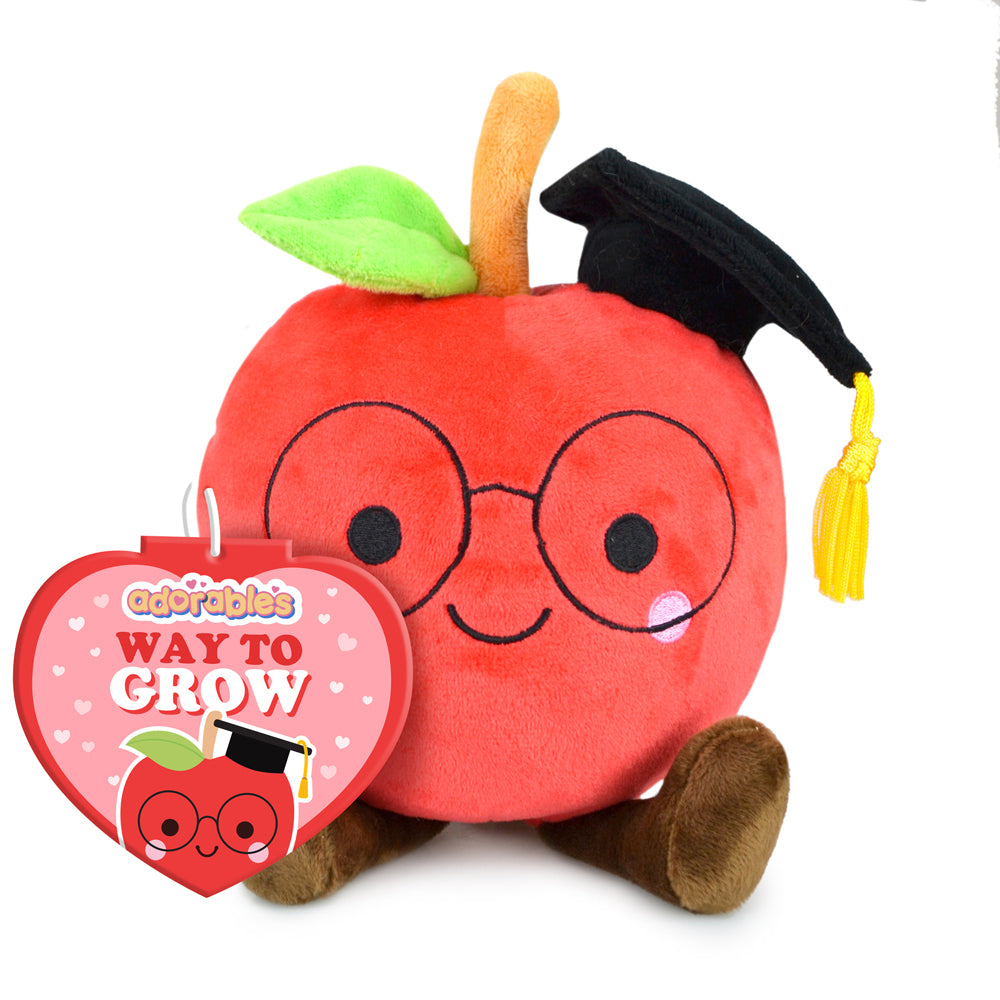 3PK Adorables Graduation Apple Plush Soft Stuffed Toy 17cm - Red