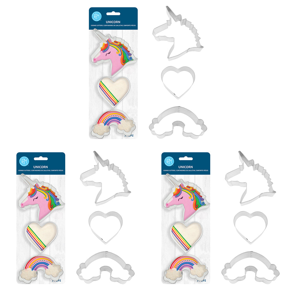 9pc R&M Stainless Steel Unicorn Cookie Cutter Set - Silver