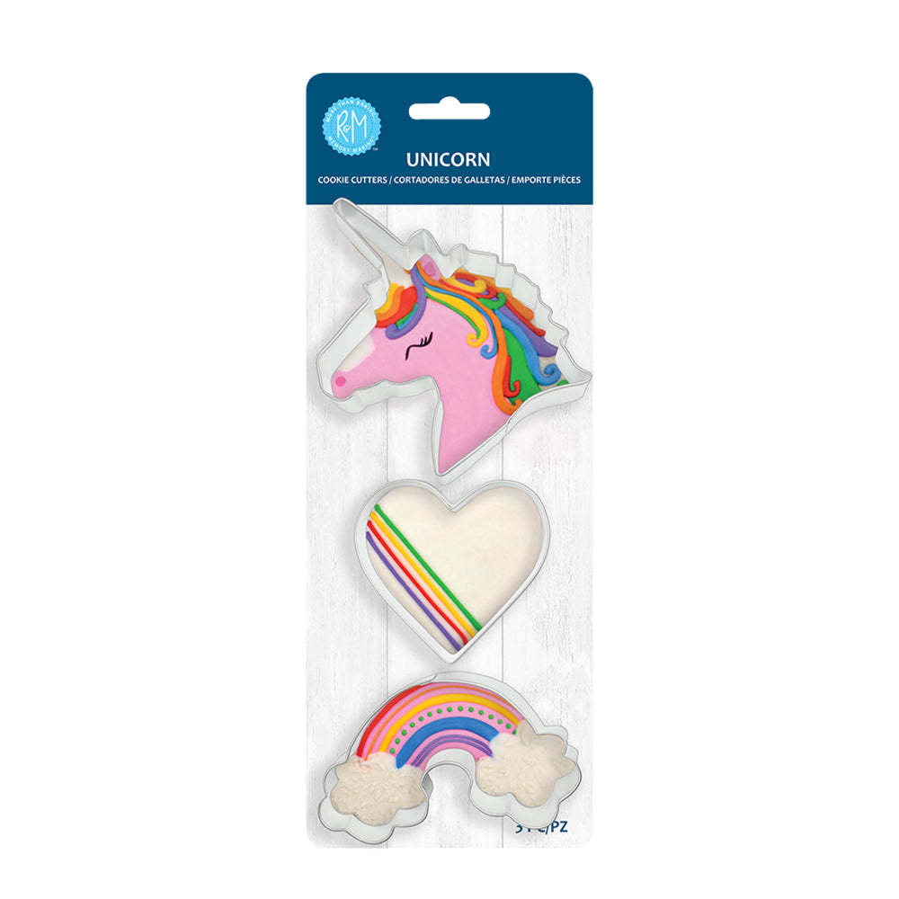 9pc R&M Stainless Steel Unicorn Cookie Cutter Set - Silver