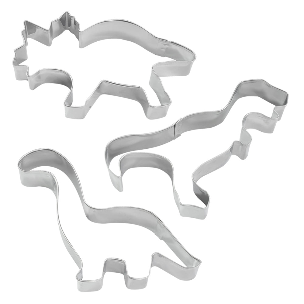 9pc R&M Stainless Steel Dinosaur Cookie Cutter Set - Silver