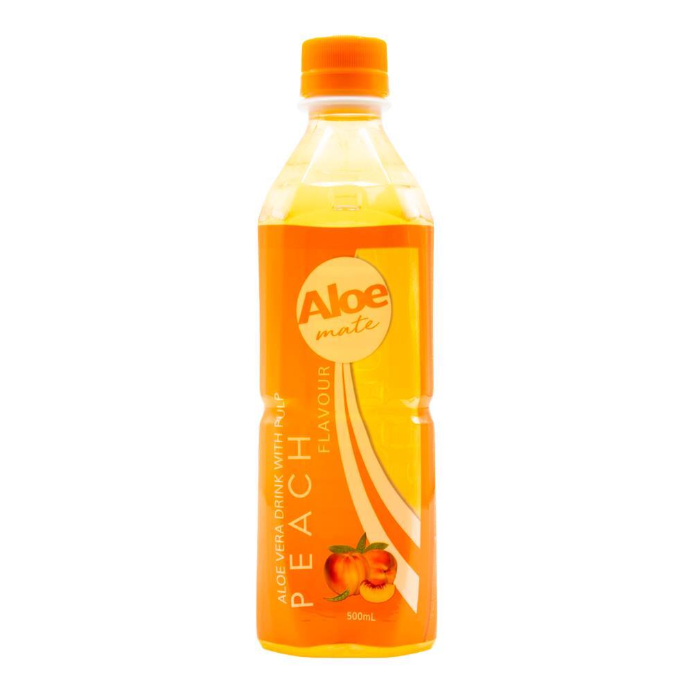 20PK Aloe Mate 500ml Aloe Vera Juice Drink Bottle - Peach