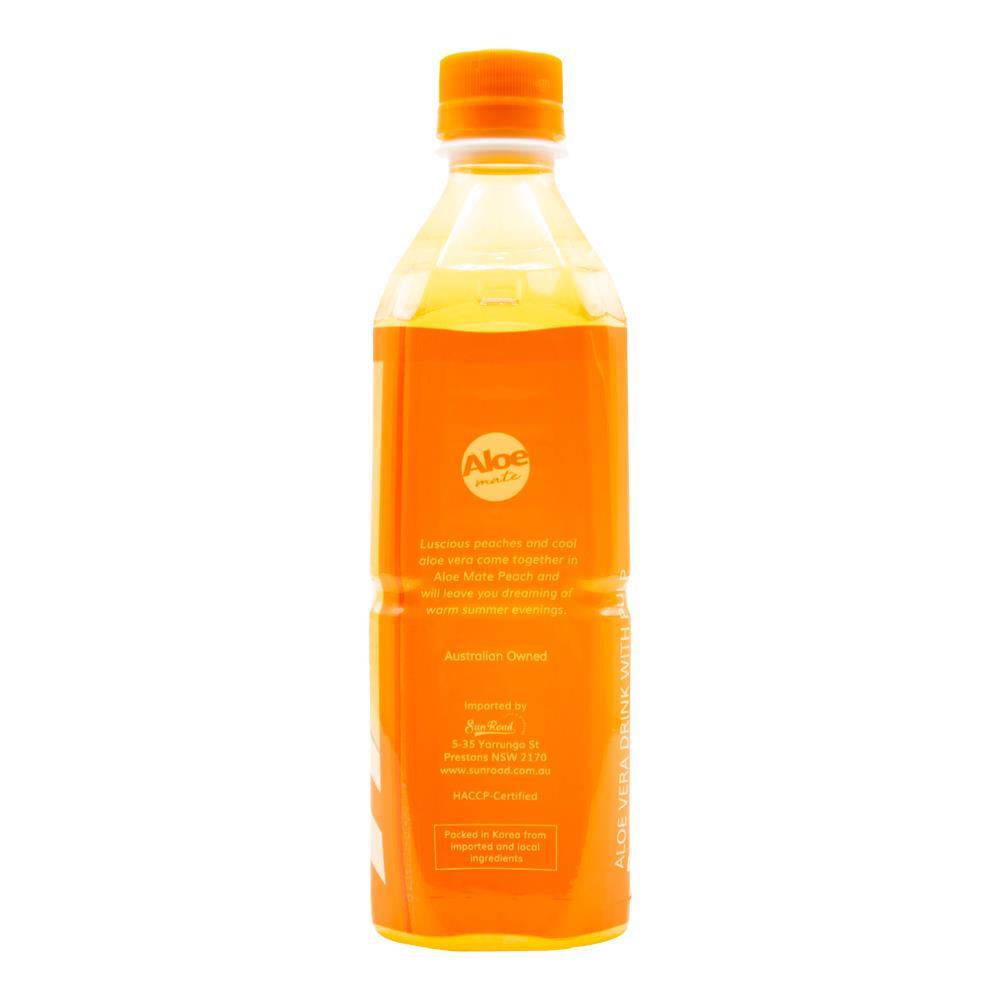 20PK Aloe Mate 500ml Aloe Vera Juice Drink Bottle - Peach