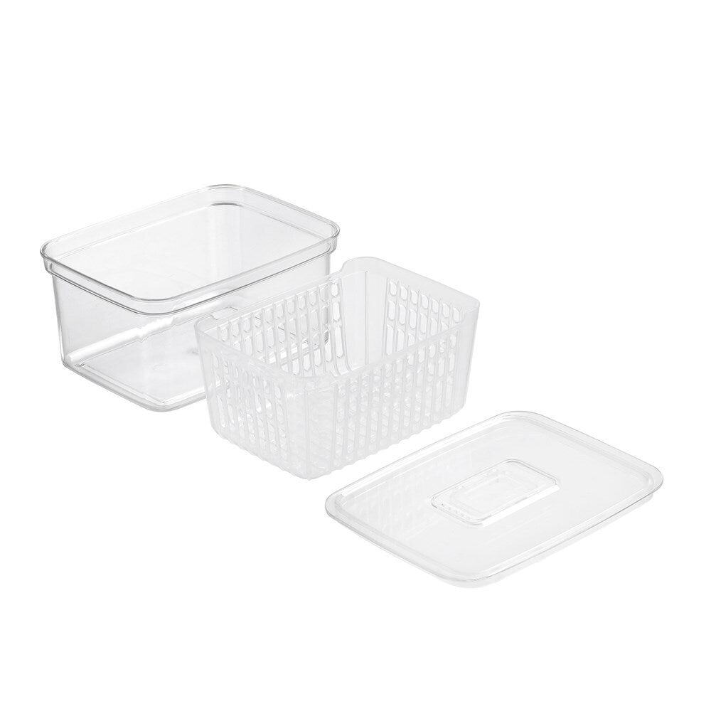 3x Boxsweden Crystal 2.2L Vegetable Storer Fridge Container - Clear
