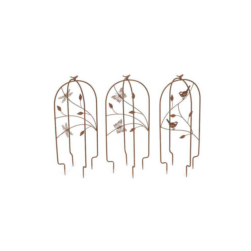 2PK Growing Metal Frame Small Rust Home/Garden Decor 34x78cm - Assorted