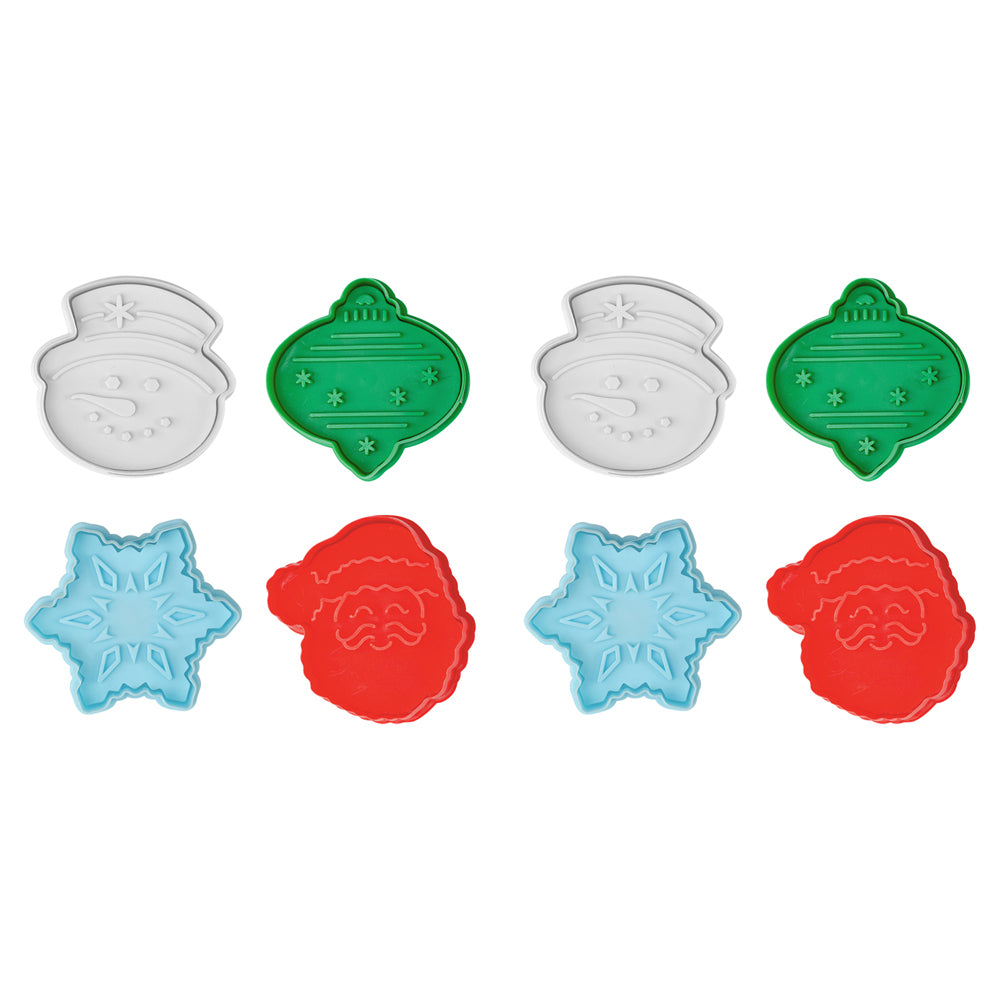 8pc R&M Christmas 3D Pastry & Cookie Coloured Stamper Set 7cm