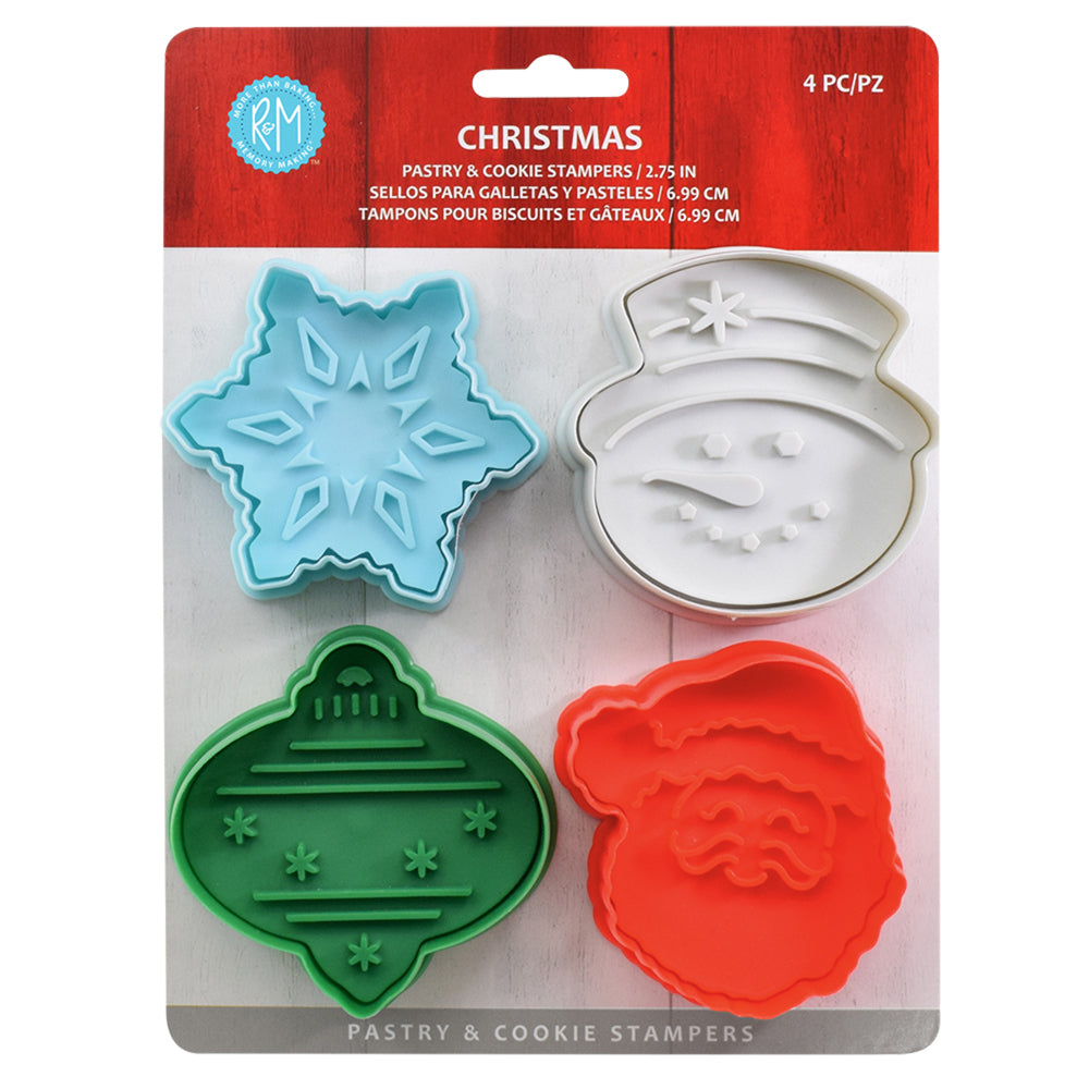 8pc R&M Christmas 3D Pastry & Cookie Coloured Stamper Set 7cm