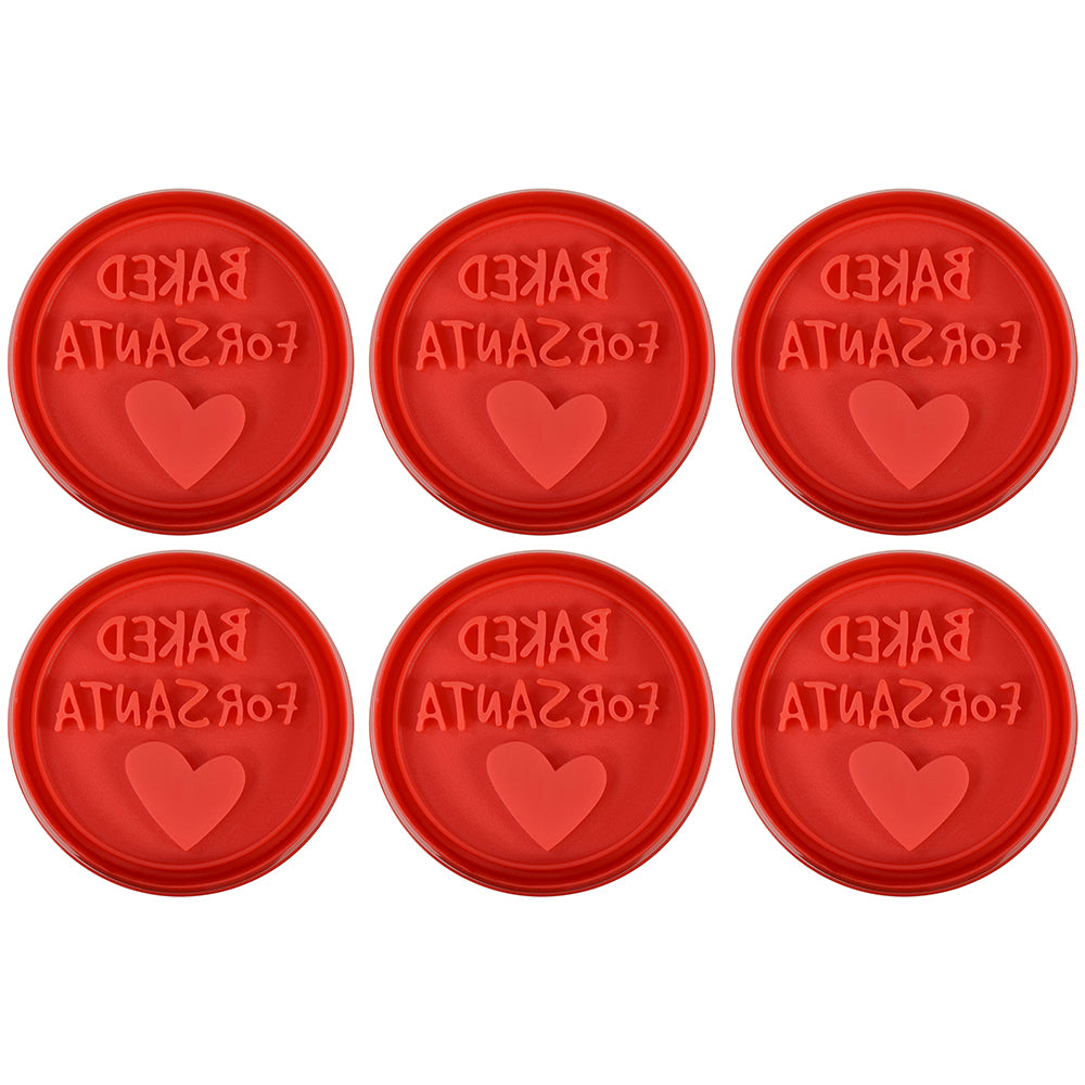 6PK R&M Baked For Santa Pastry & Cookie Stamper 6.4cm - Red