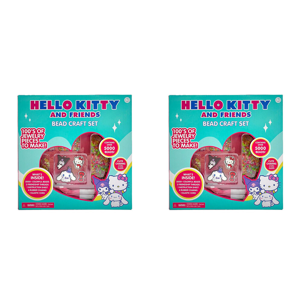 2PK Hello Kitty & Friends Beads Set DIY Jewelry Making Kit Kids 6y+