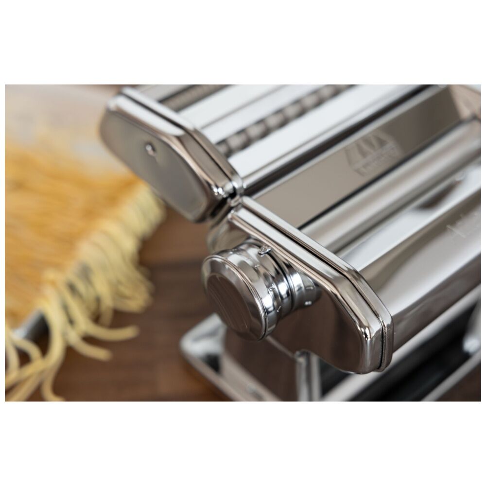 Marcato Atlas Plus Pasta Machine Stainless Steel W/ 4 Shape Settings Silver