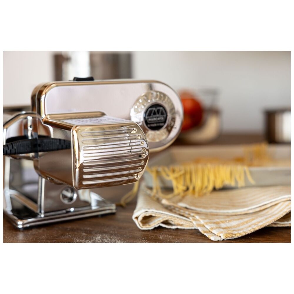 Marcato Atlas Plus Motor Pasta Machine Stainless Steel W/ 4 Shape Options Silver