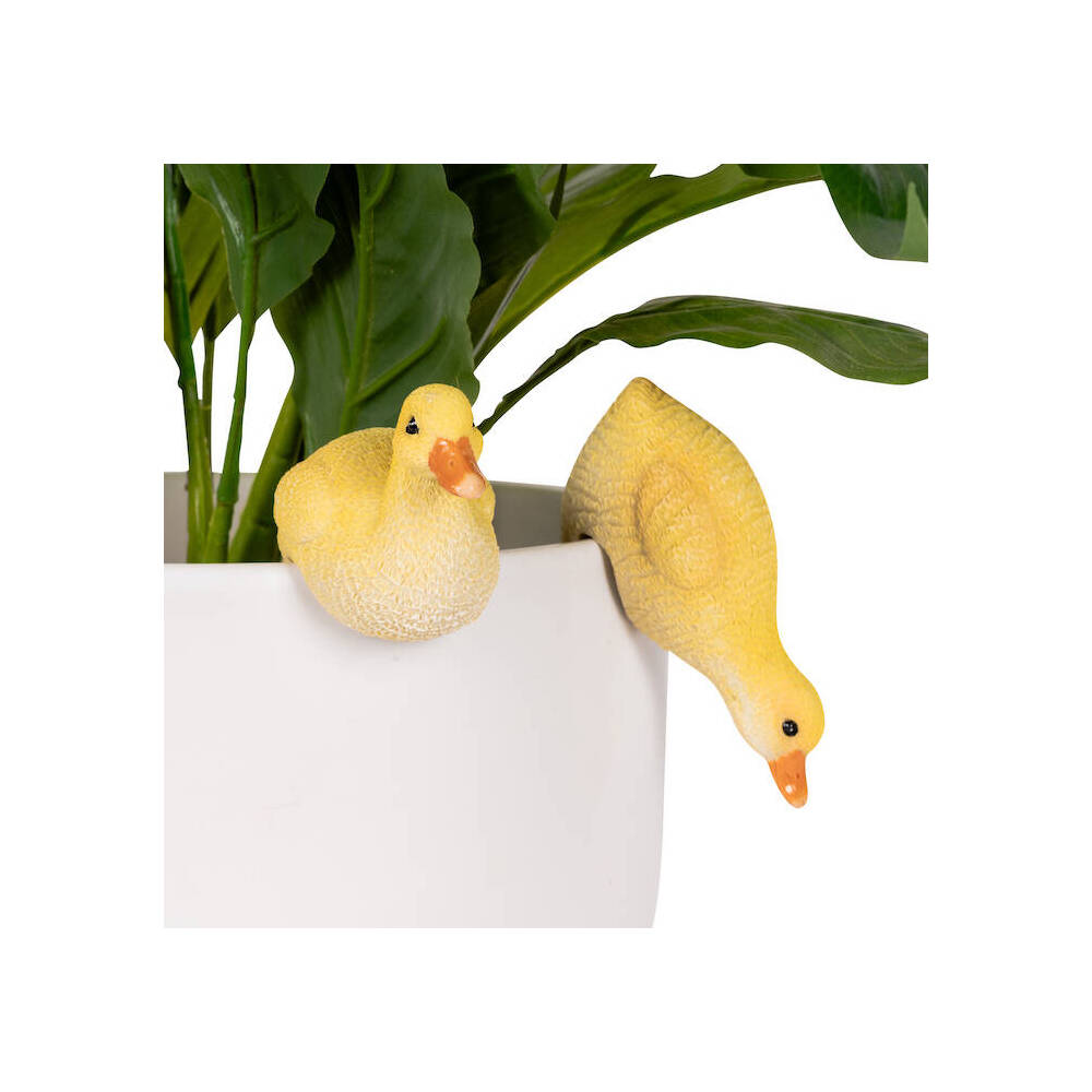 8PK Polyresin Fixed Gap Duckling Pot Sitters Home Plant Pot Decor - Assorted