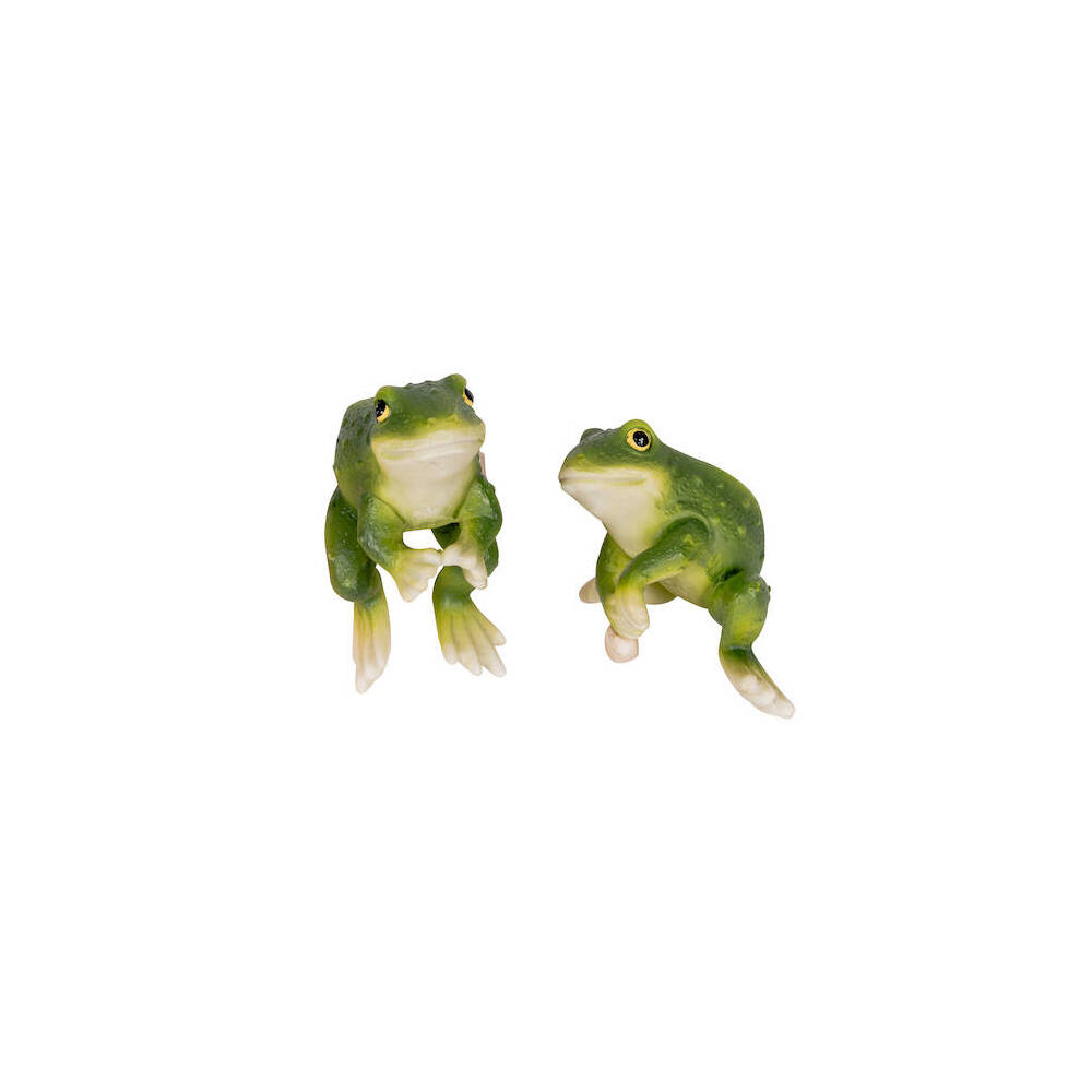 8PK Polyresin Fixed Gap Frog Pot Sitters Home Plant Pot Decor - Assorted