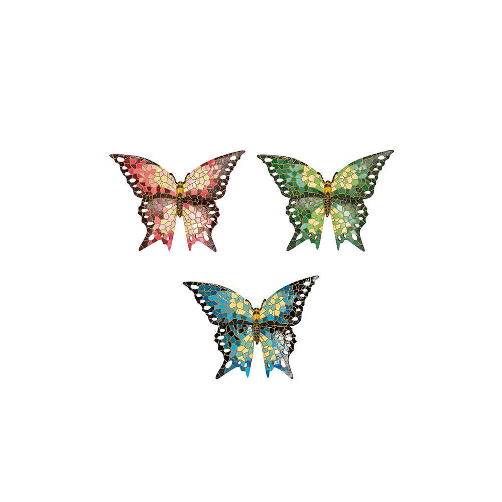 2PK Polyresin Butterfly Mosaic Large Home/Garden Decor 26cm - Assorted