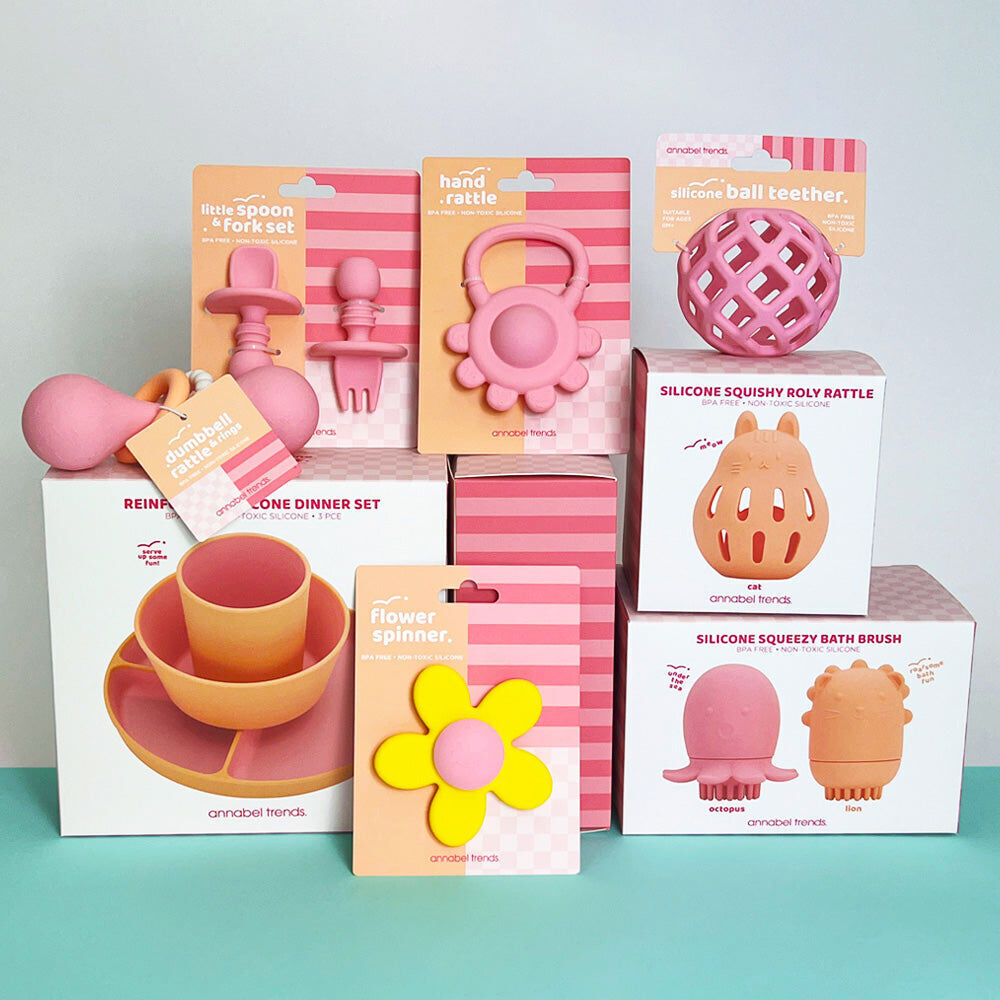 2PK Annabel Trends Silicone Ball Teether Baby Toy 8cm Pink 3m+