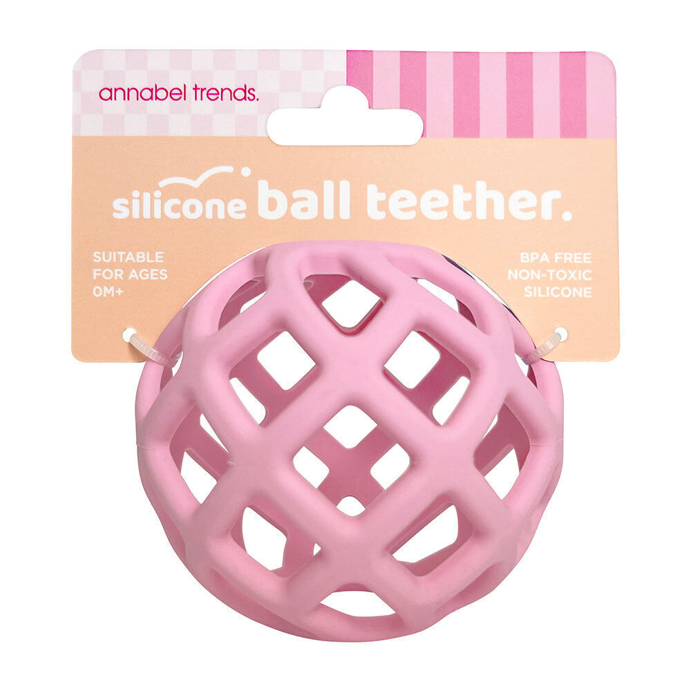 2PK Annabel Trends Silicone Ball Teether Baby Toy 8cm Pink 3m+