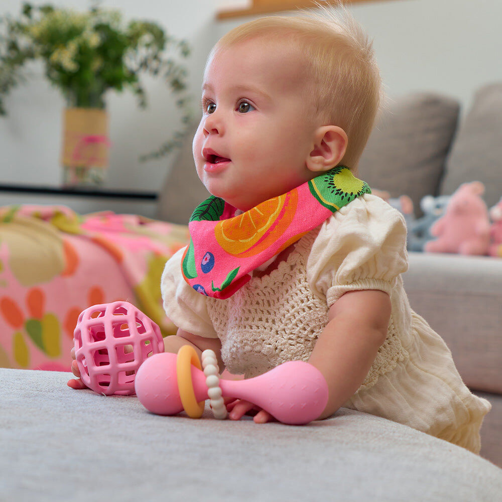 2PK Annabel Trends Silicone Ball Teether Baby Toy 8cm Pink 3m+