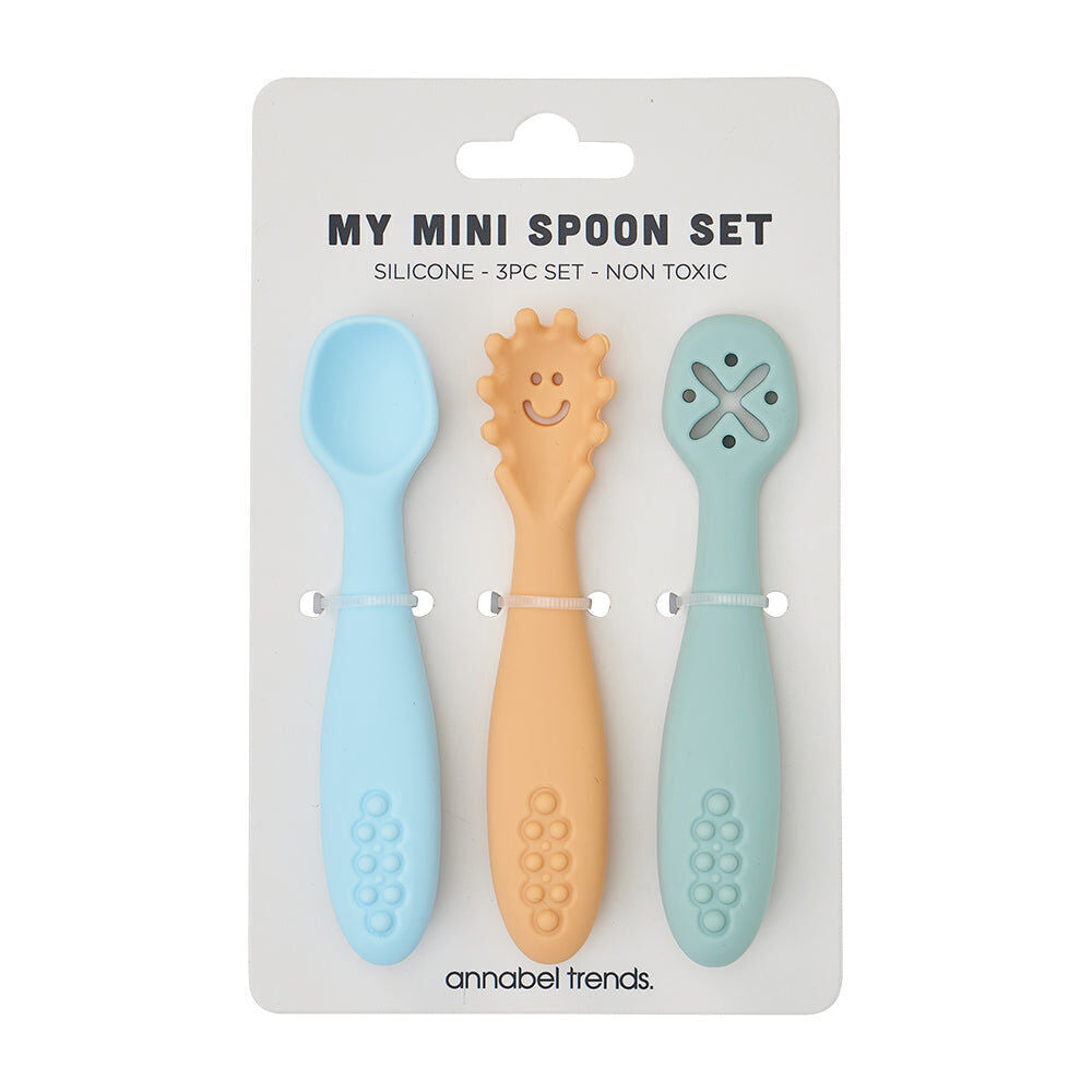 2x 3pc Annabel Trends Silicone Baby Feeding Cutlery Set - Seaside