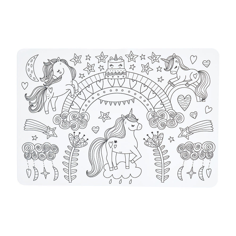 Annabel Trends Silicone Mat w/ Colouring Pens Kids Art 37.5cm Unicorn