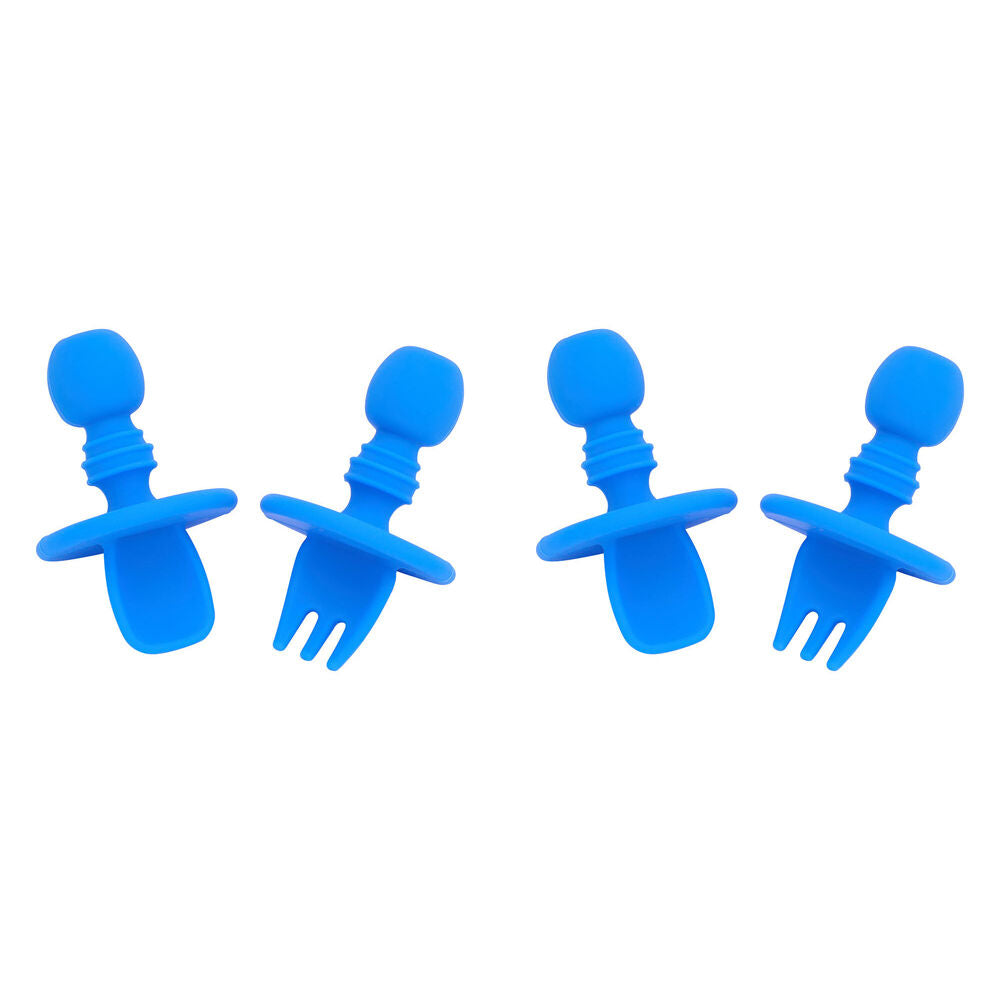 4pc Annabel Trends Silicone Little Spoon & Fork Baby/Toddler - Blue