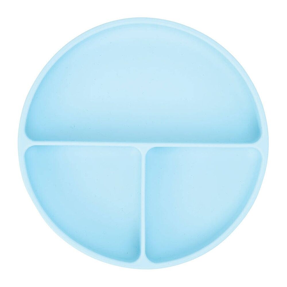 2PK Annabel Trends Silicone Suction Divided Plate 18cm - Iced Blue