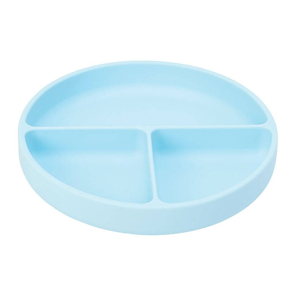 2PK Annabel Trends Silicone Suction Divided Plate 18cm - Iced Blue